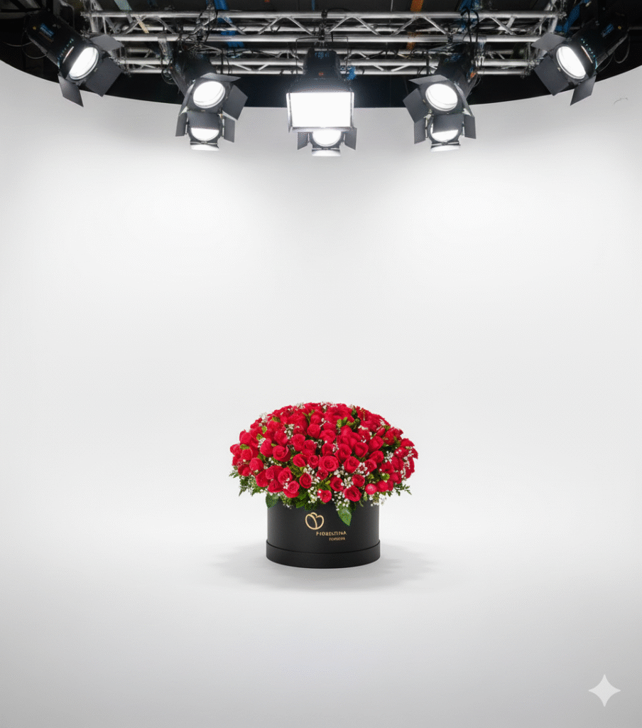 Arreglo en caja redonda de rosa roja