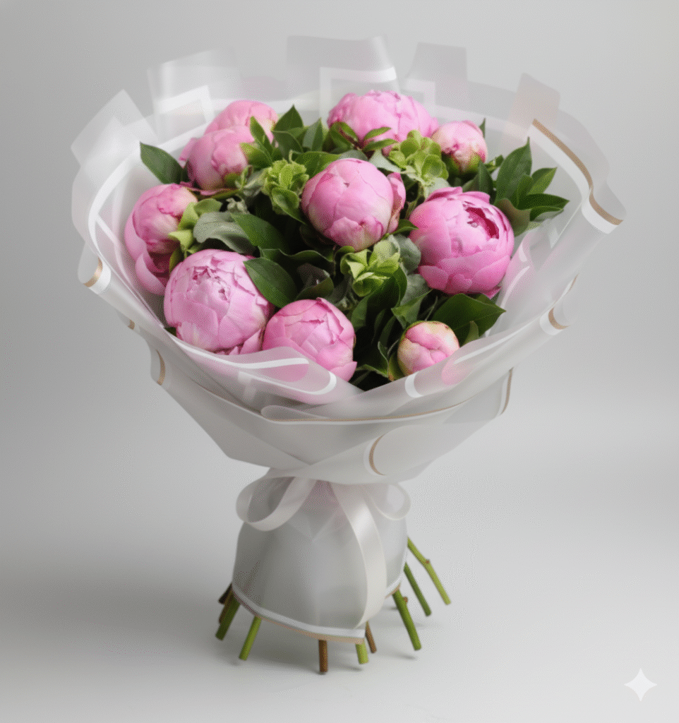 Ramo de peonias rosas