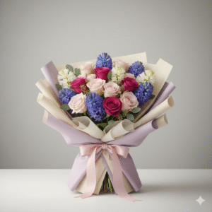 Ramo de rosas y jacintos