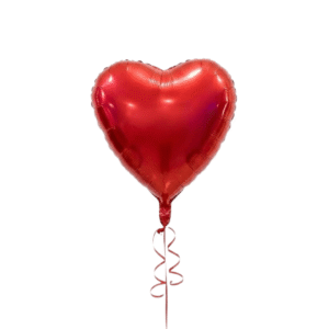 globo metálico de corazón rojo